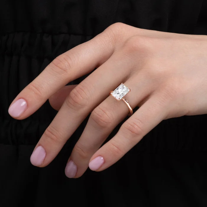 Radiant Cut Diamond Solitaire Engagement Ring For Women