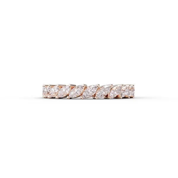 Marquise Cut Diamond Half Eternity Wedding Band Ring