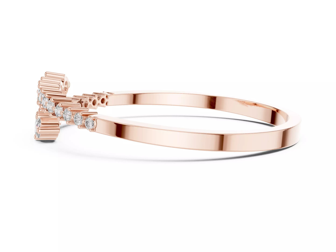 Round Cut Diamond Bangle Bracelet Modern Luxury Jewelry