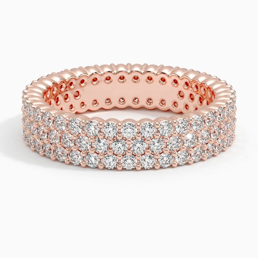 Luxury Pave Diamond Eternity Wedding Band Ring for Women