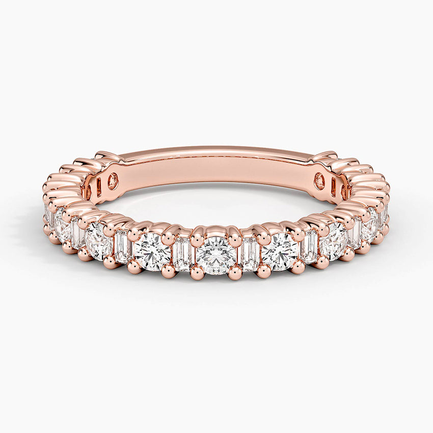 Luxury Diamond Eternity Band With Round And Baguette Stones