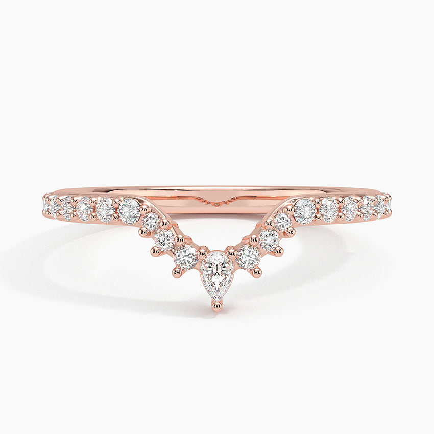Elegant V Shaped Diamond Chevron Ring for Women Everyday Wear