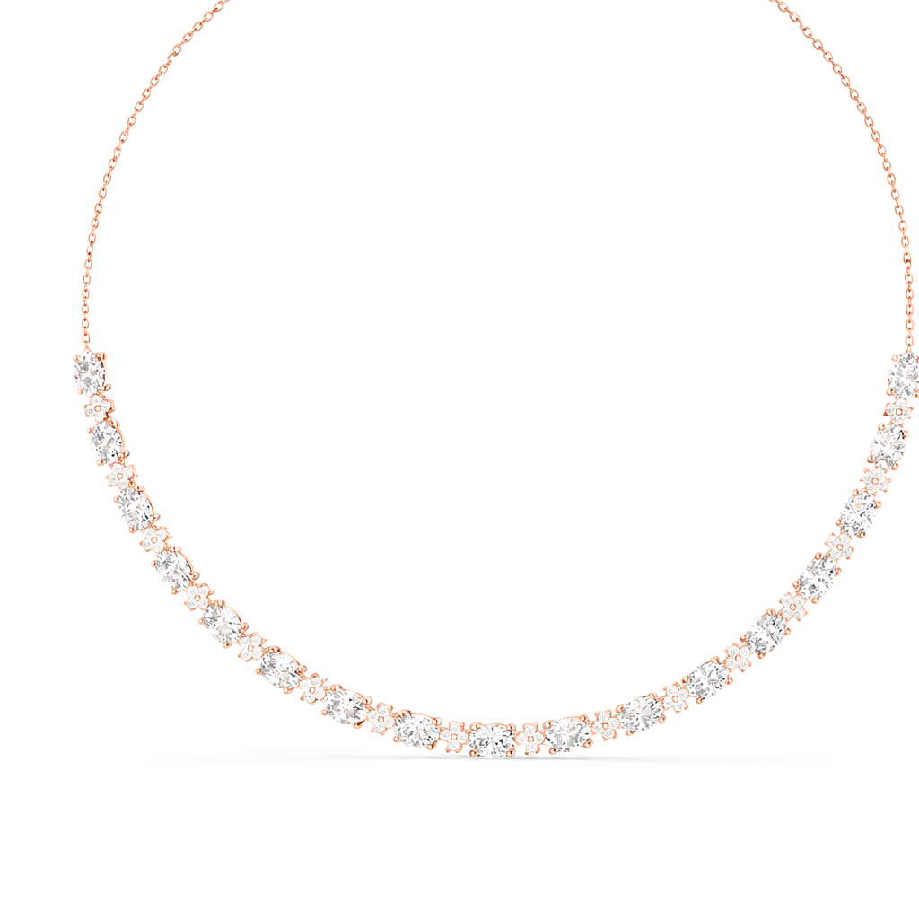 Graduated Diamond Curve Necklace For Women