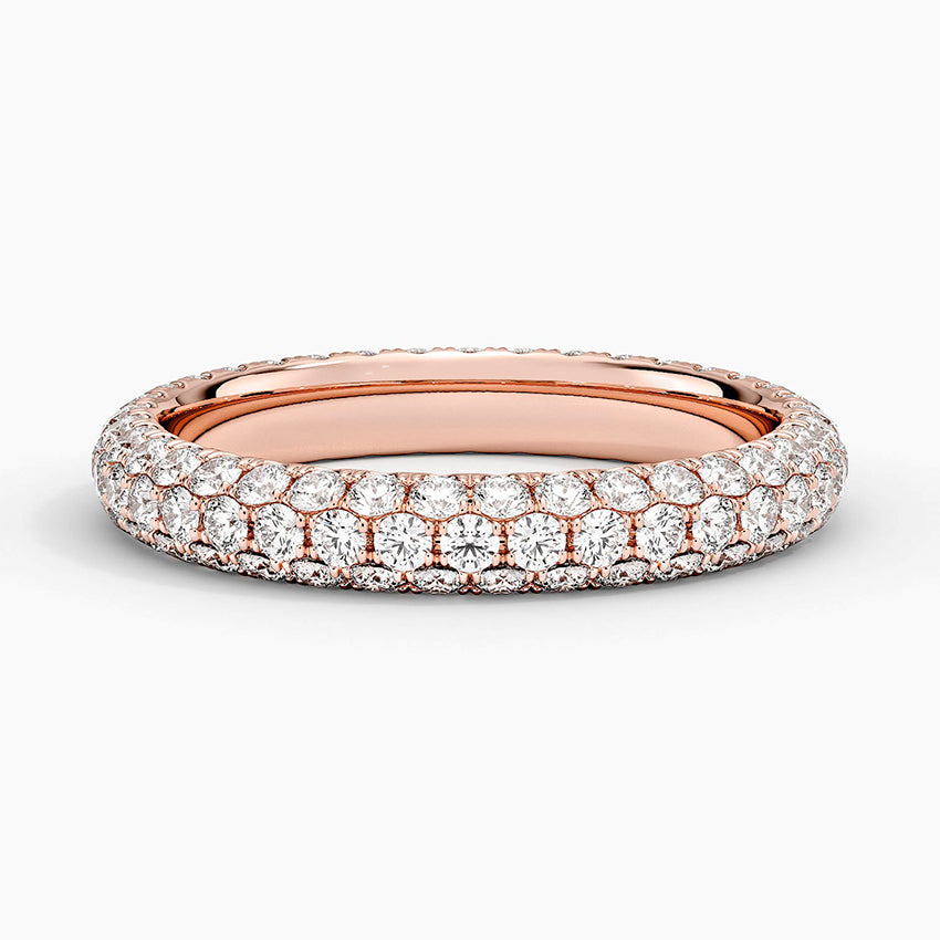 Luxury Pavé Round Diamond Eternity Band Ring For Women