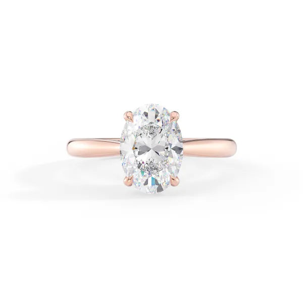 Oval Cut Cathedral Diamond Engagement Ring