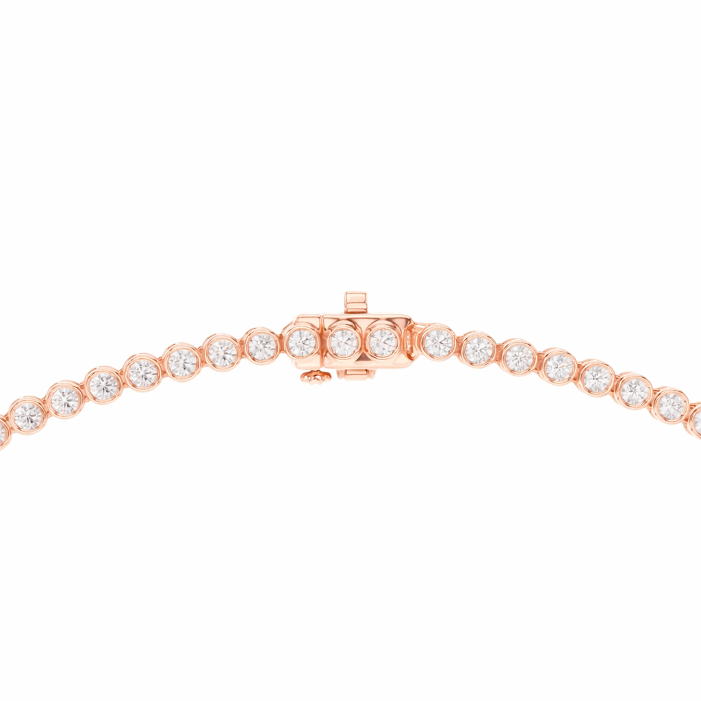 Luxury Round cut Diamond Bezel Set Tennis Necklace