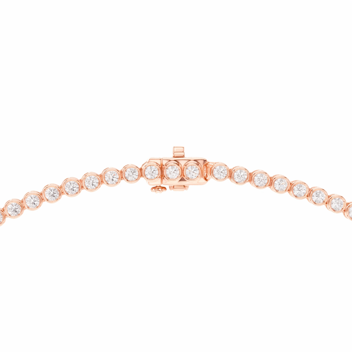 Luxury Round cut Diamond Bezel Set Tennis Necklace