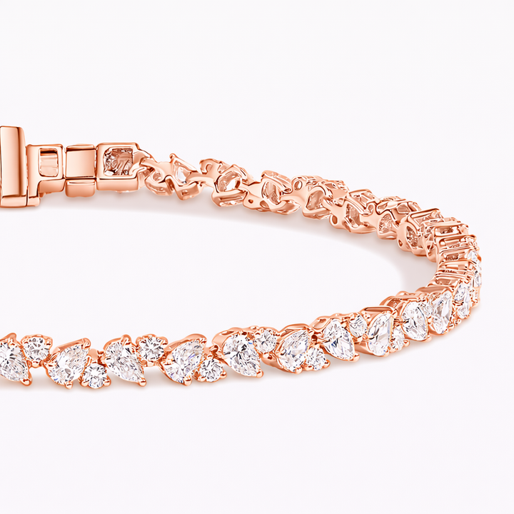 Pear\Round Cut Diamond Tennis Bracelet Luxury Jewelry Gift