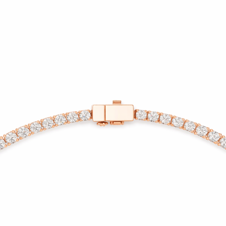 Round cut Diamond Tennis Necklace With Center Solitaire