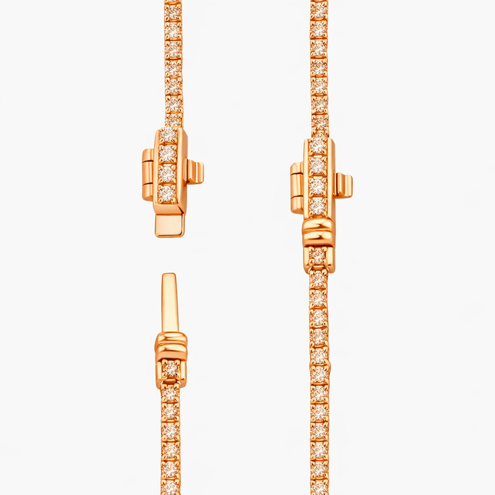 Emerald Ruby Diamond Tennis Necklace