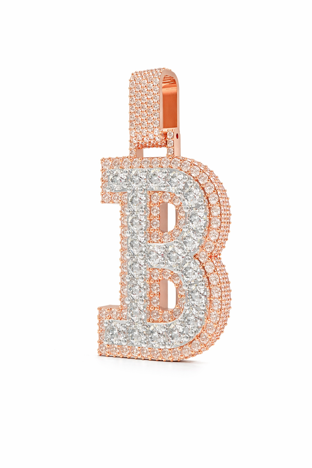 Custom Letter “B” Diamond Pendant – Iced own Initial Pendant