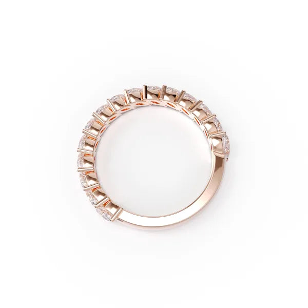 Marquise Cut Diamond Half Eternity Wedding Band Ring