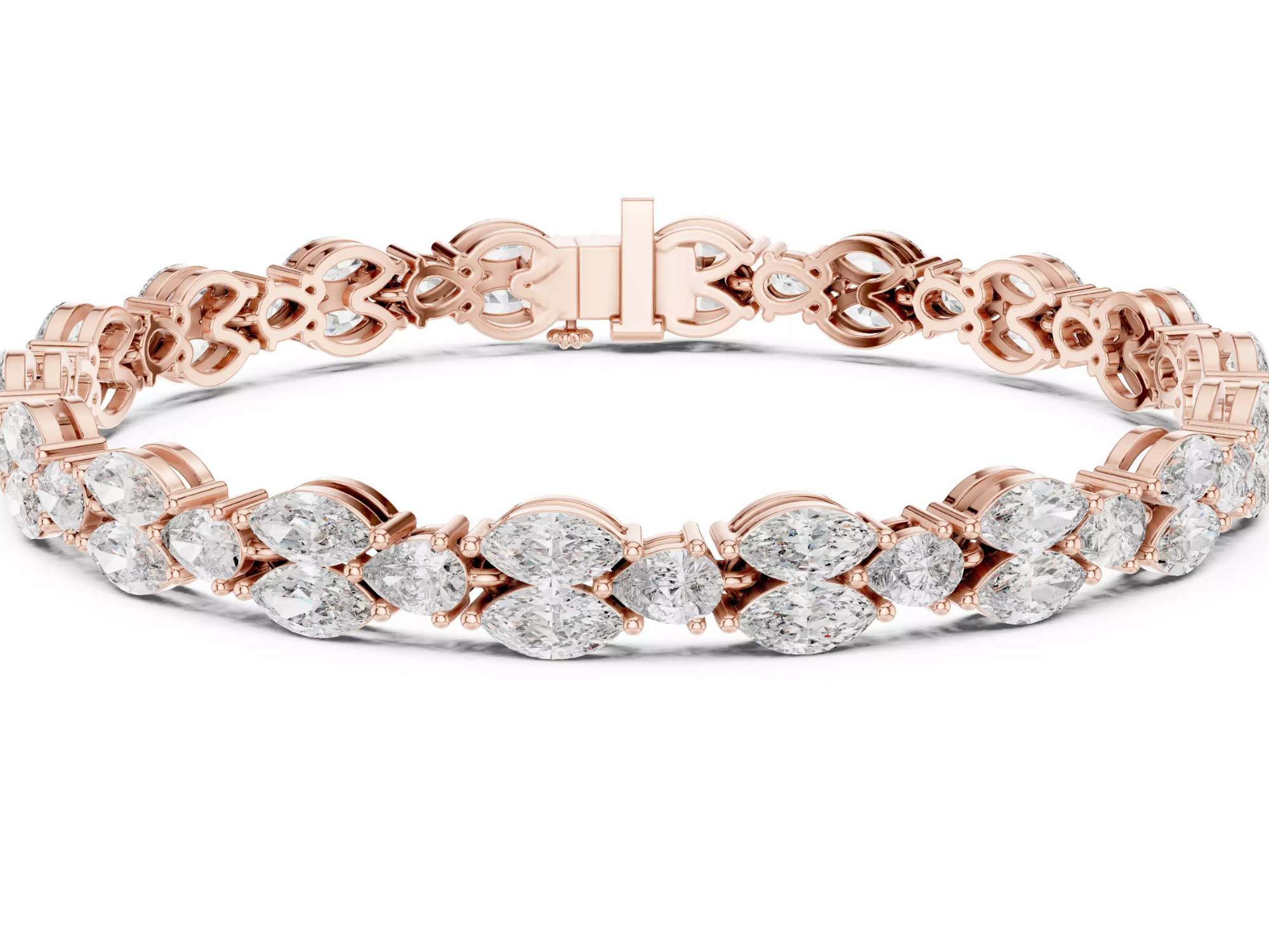 Marquise\Pear Diamond Tennis Bracelet Luxury Statement Jewelry