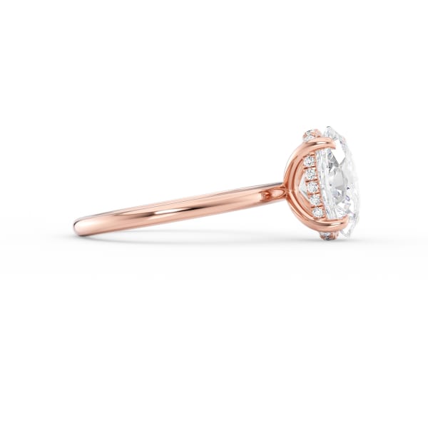 Oval Cut Moissanite Hidden Halo Engagement Ring 14K Gold Women