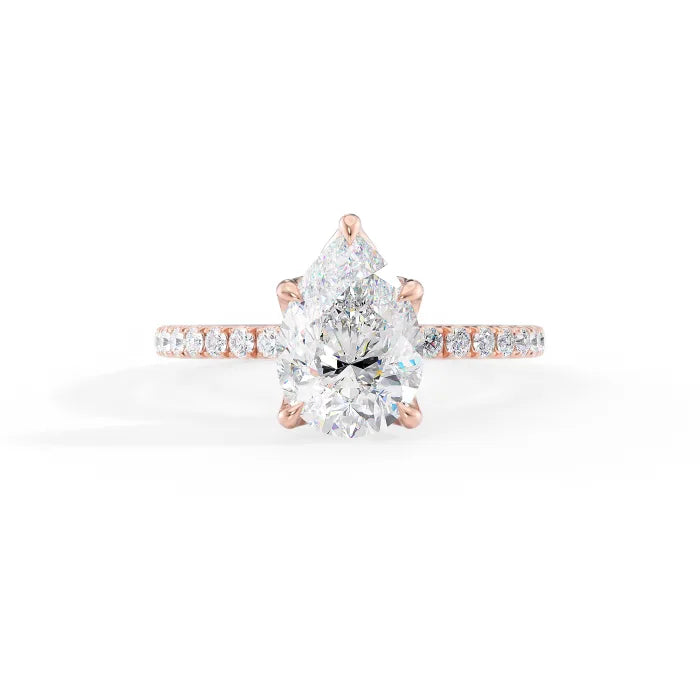 Pear Shaped diamond Pavé Band Ring