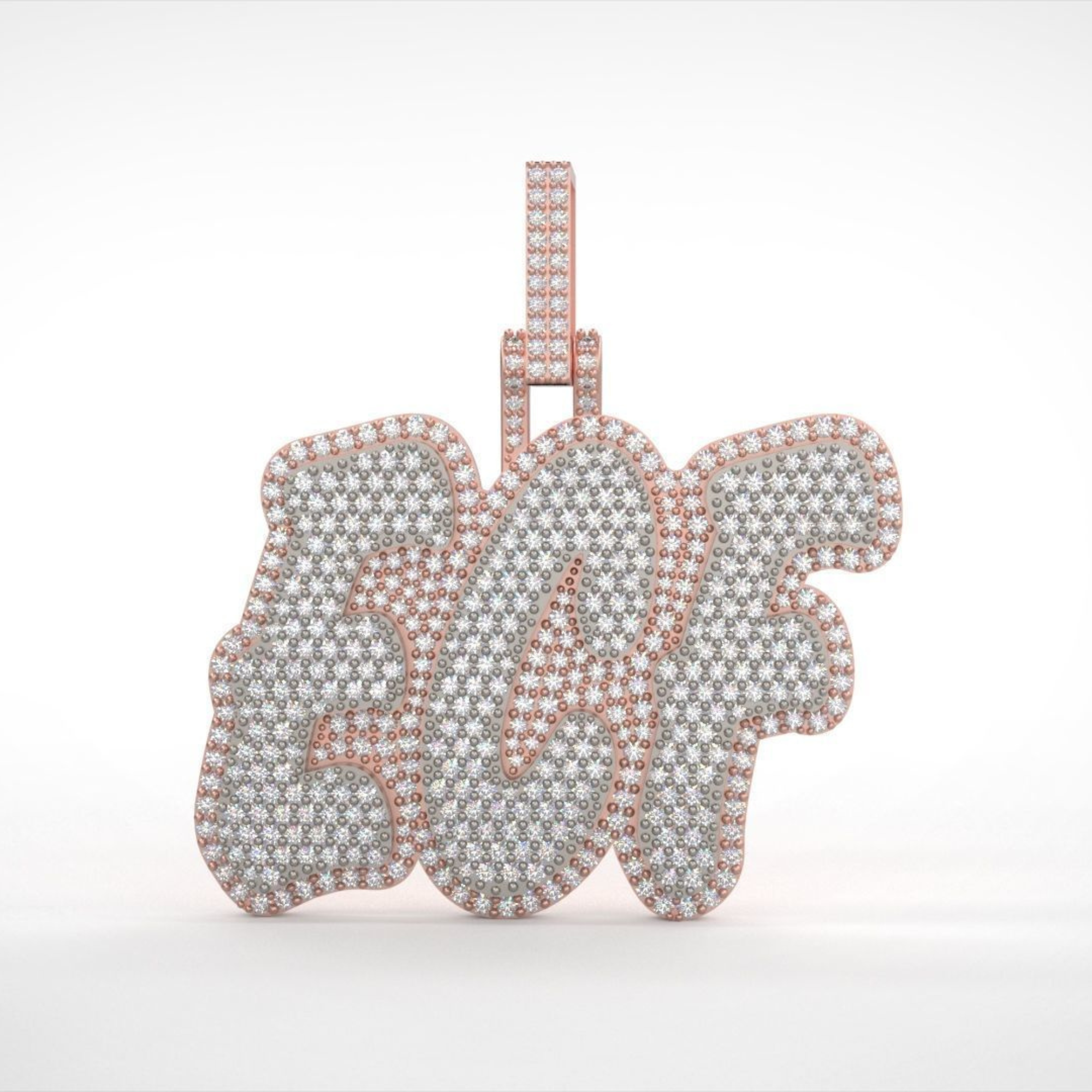 Icedout 3CF Custom Letter Name  Hip Hop Pendant