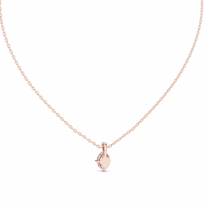 Oval Cut Diamond Solitaire Pendant Necklace