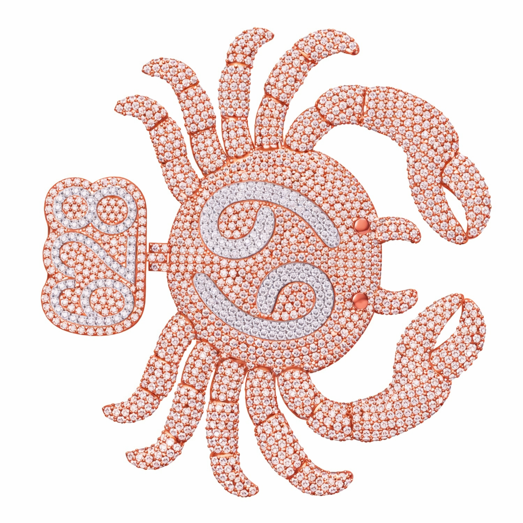 Cancer Zodiac Crab Icedout Hip Hop Pendant