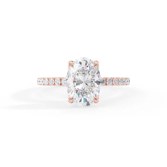 Oval Cut Diamond Pavé band Ring