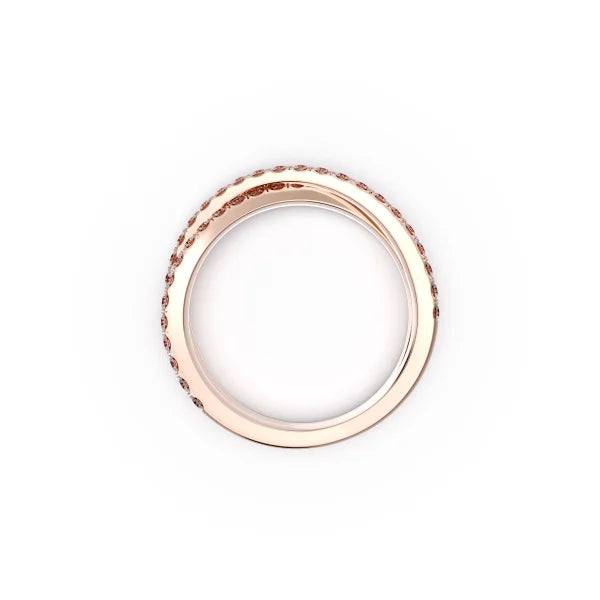 Criss Cross Round Diamond Wedding Band Ring