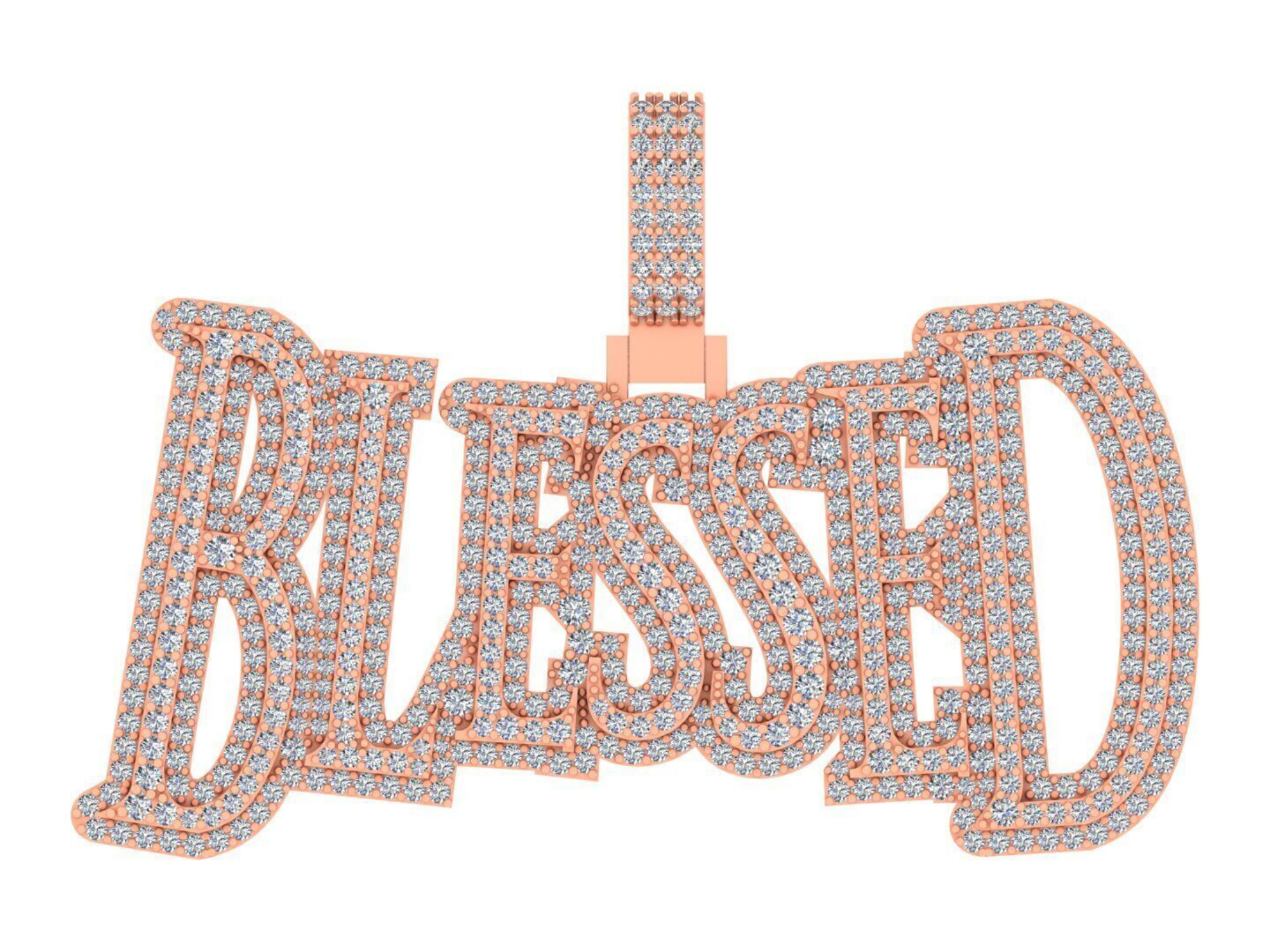 Luxury BLESSED Statement Hip Hop Pendant