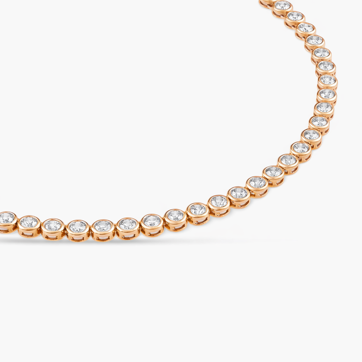 Bezel Set Diamond Tennis Necklace For Men And Women