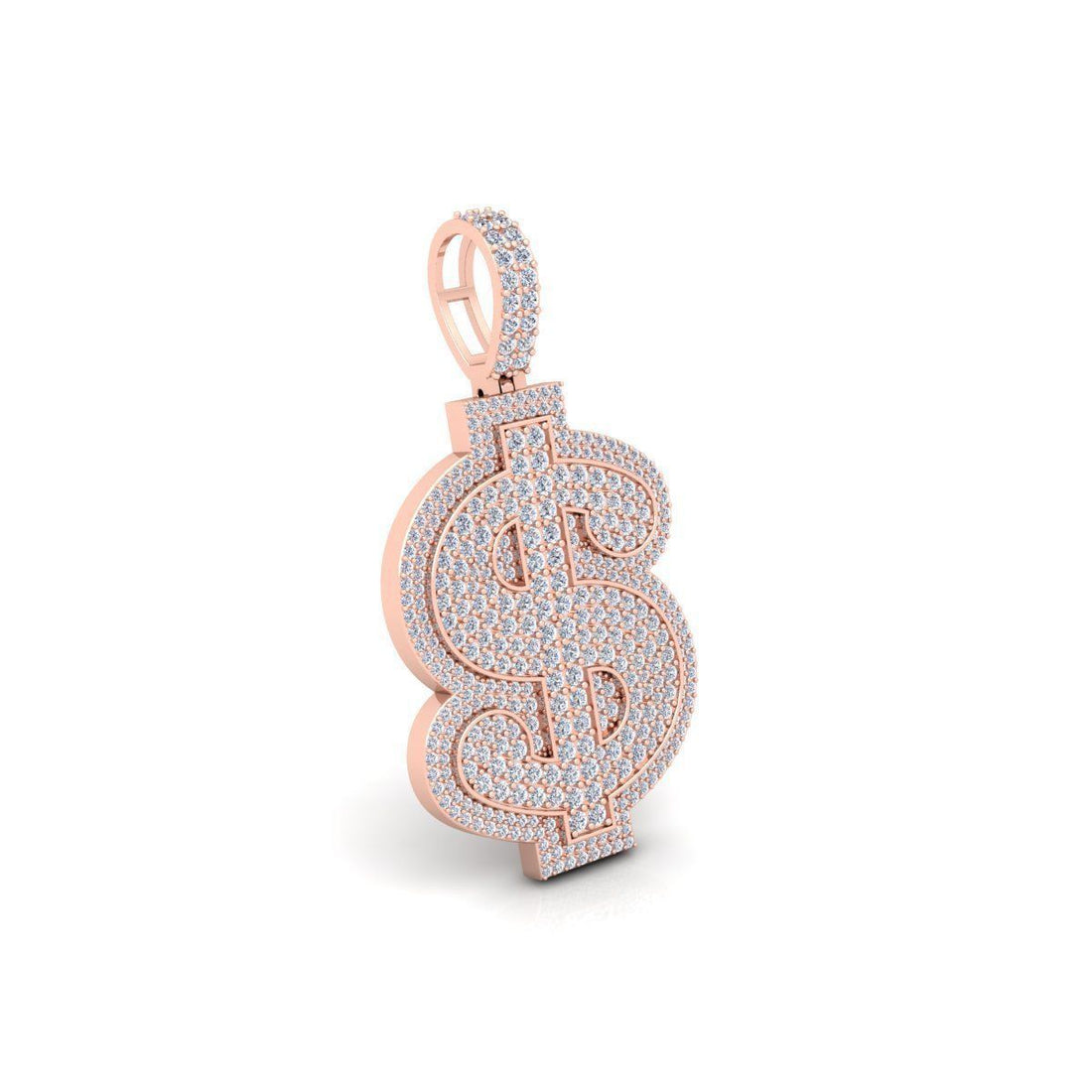 Iced Dollar Sign Diamond Pendant