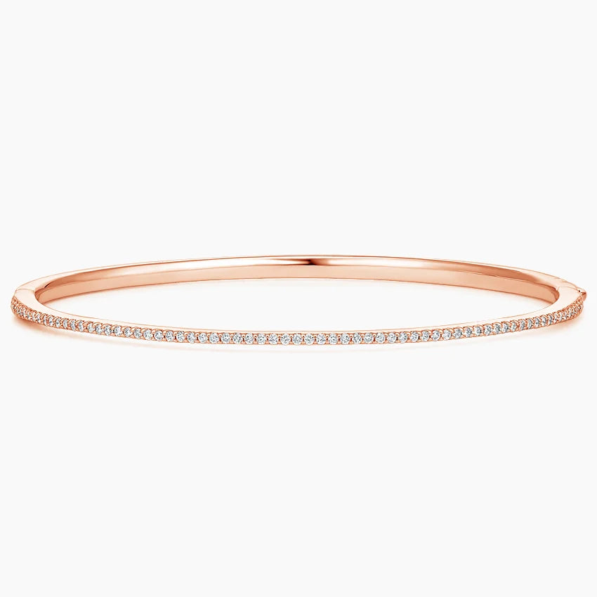 Round Cut Diamond Bangle Bracelet For Everyday Luxury