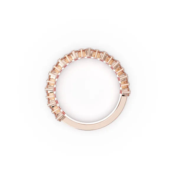 Luxury Round Diamond Half Eternity Band Ring For Women