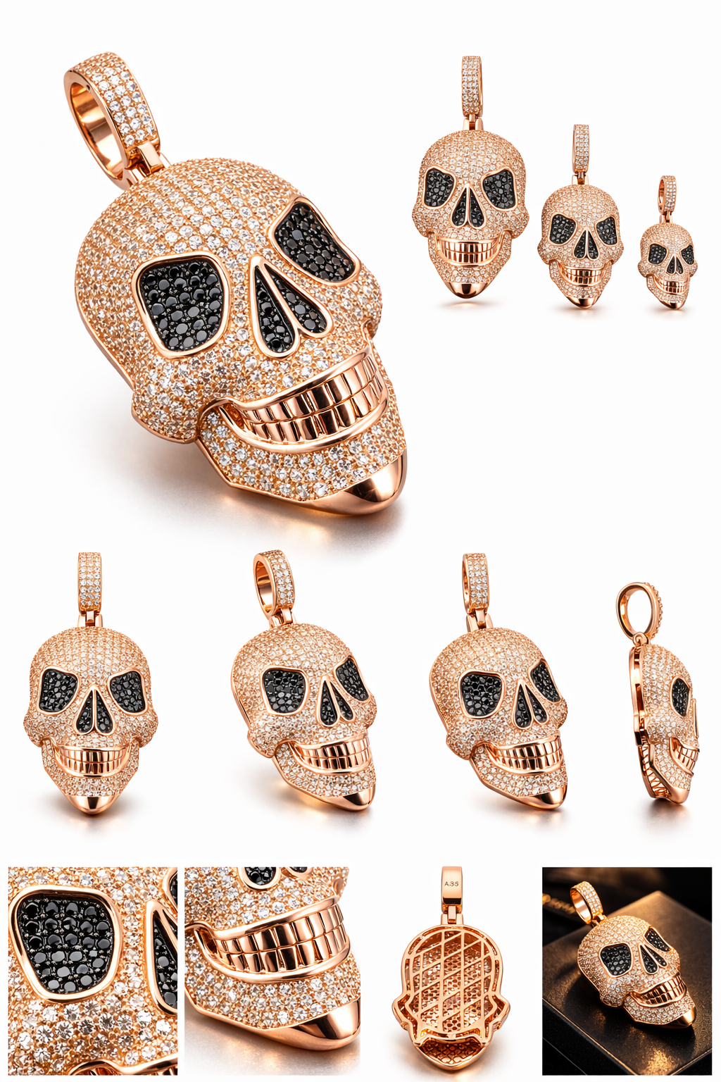 Iced out Skull Pendant Diamond Hip Hop Statement Pendant