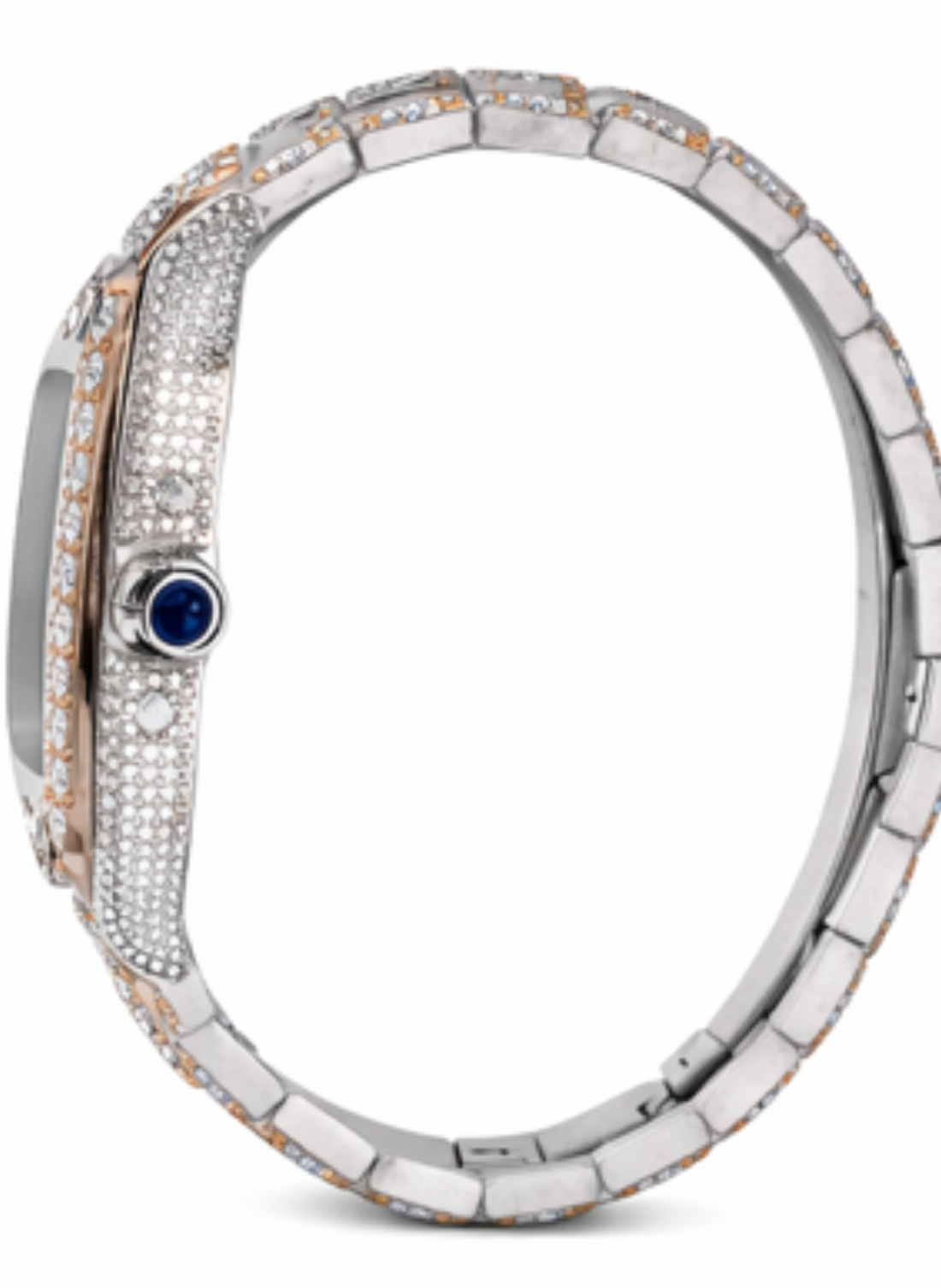 Iced Out Moissanite Diamond Luxury Two Tone Watch