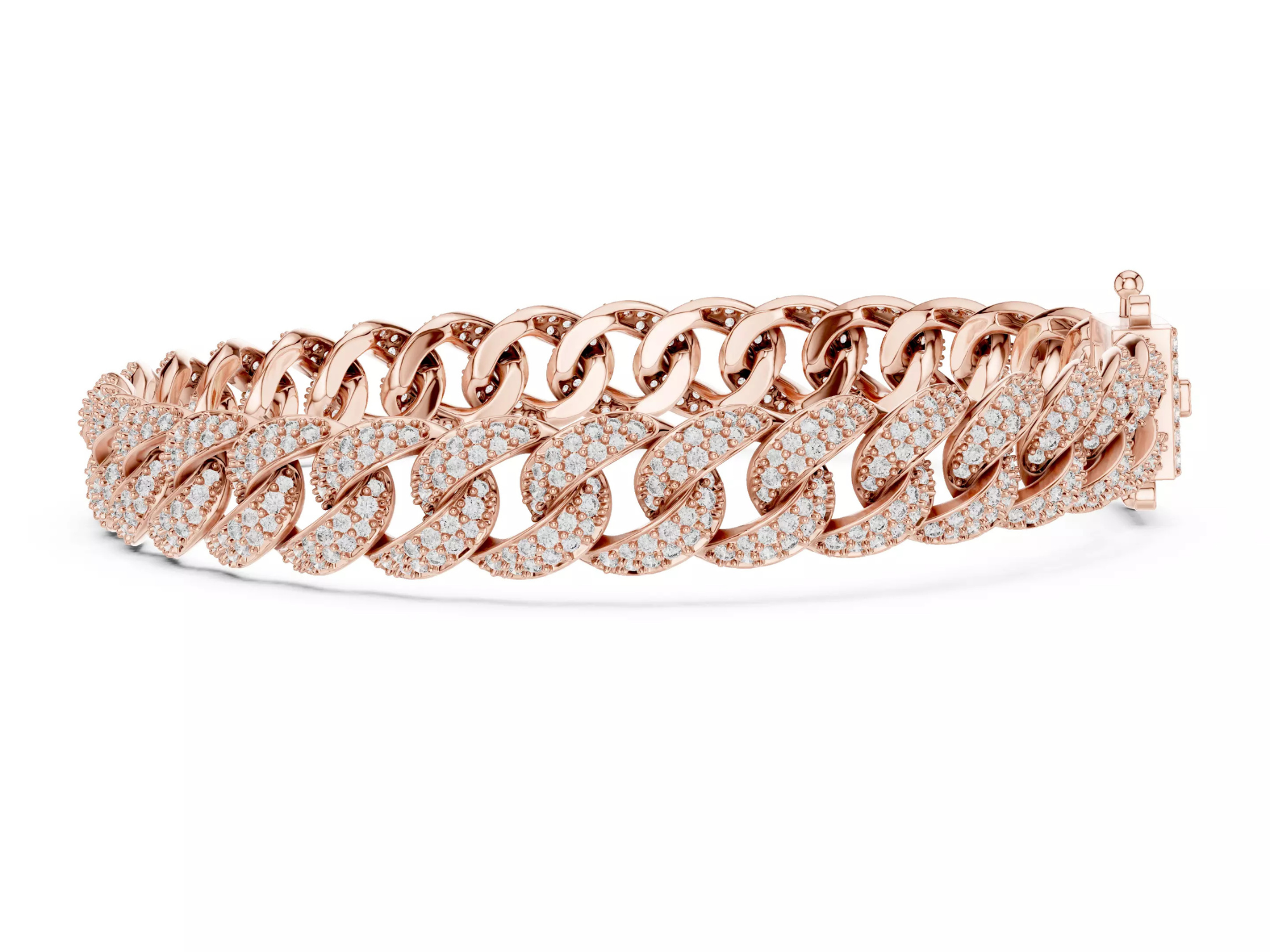 Luxury Iced Cuban Link Bracelet Diamond Statement Jewelry