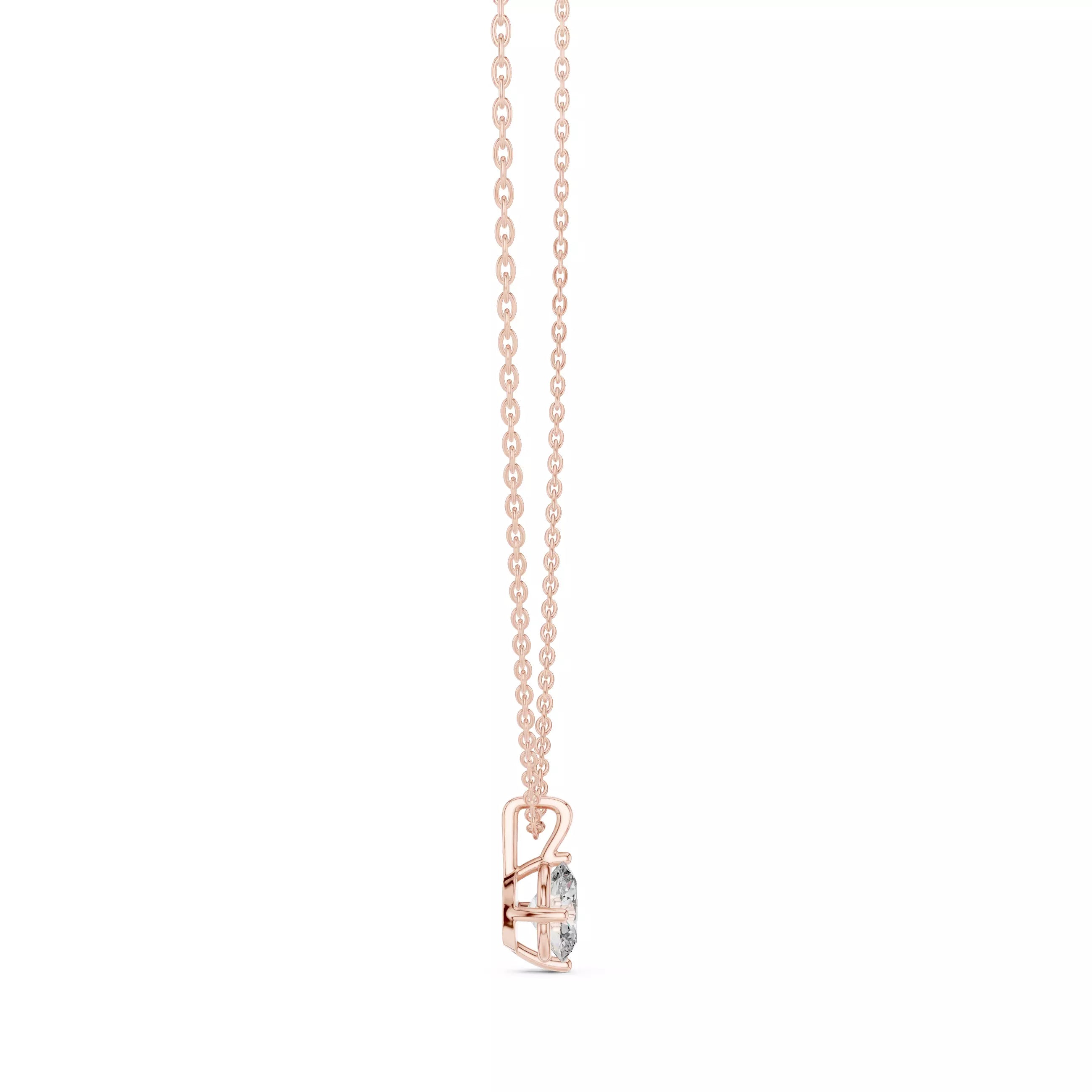 Oval Cut Diamond Solitaire Pendant Necklace