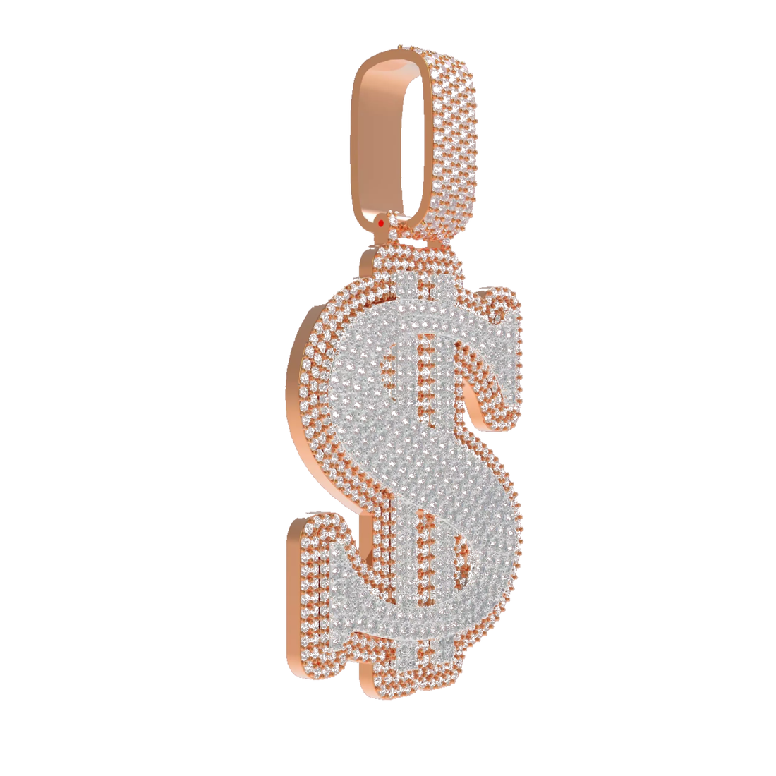 Iced Dollar Sign Diamond Hip Hop Pendant