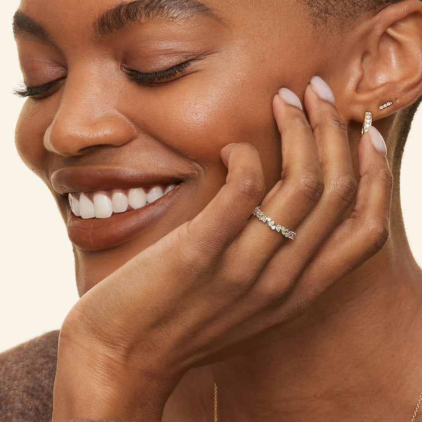 Pear Round Diamond Eternity Band Elegant Wedding Anniversary Gift