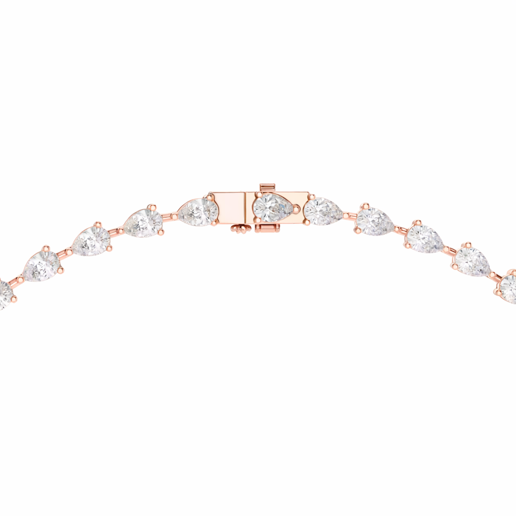 Pear Shape Diamond Drop Tennis Necklace