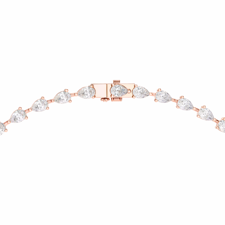 Pear Shape Diamond Drop Tennis Necklace