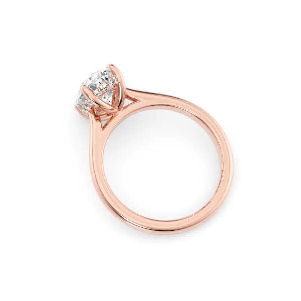 Oval Cut Cathedral Hidden Halo Engagement Ring