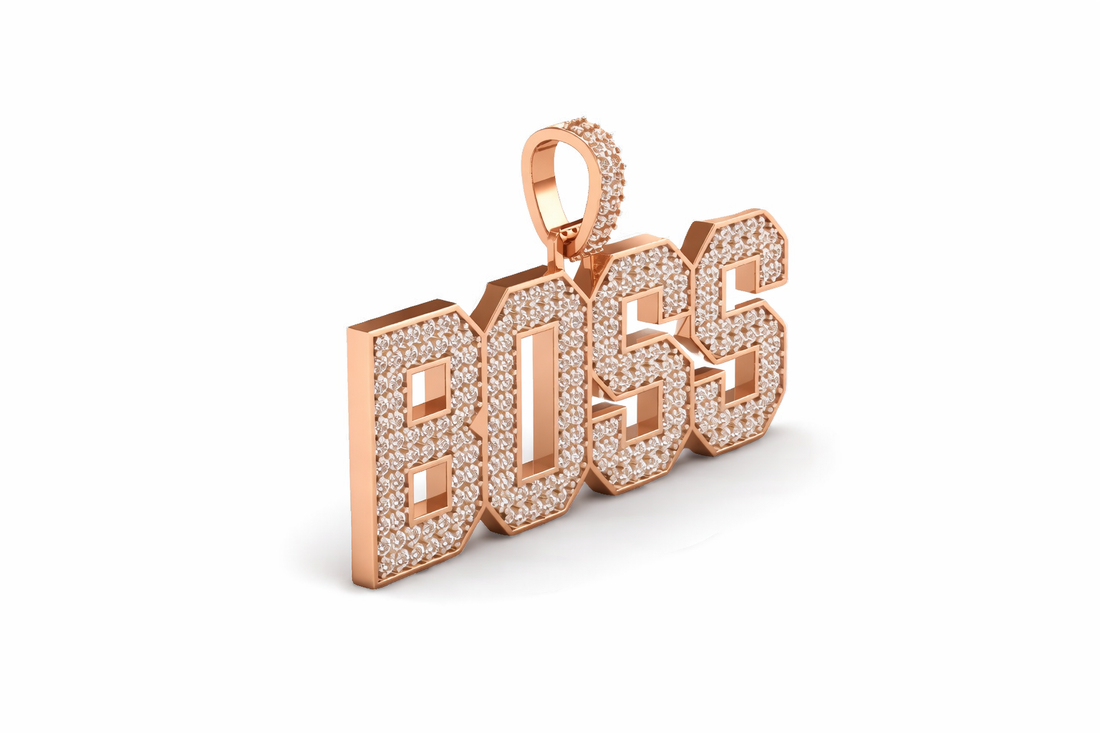 BOSS Iced Diamond Pendant – Luxury Hip Hop Style
