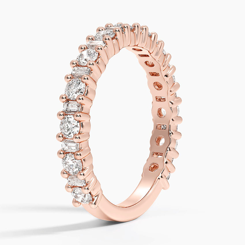 Luxury Diamond Eternity Band With Round And Baguette Stones