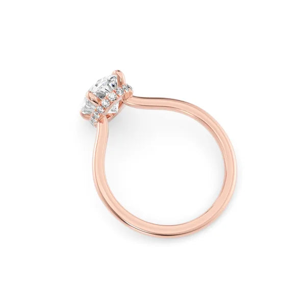 Oval Cut Solitaire Halo Ring