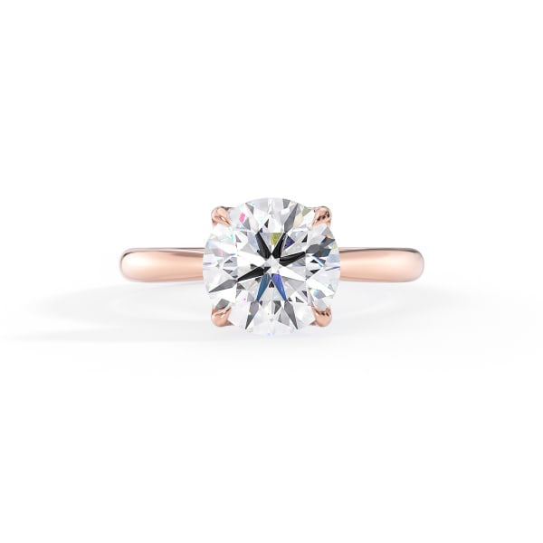 Round Cut Moissanite Engagement Ring Cathedral Setting Design