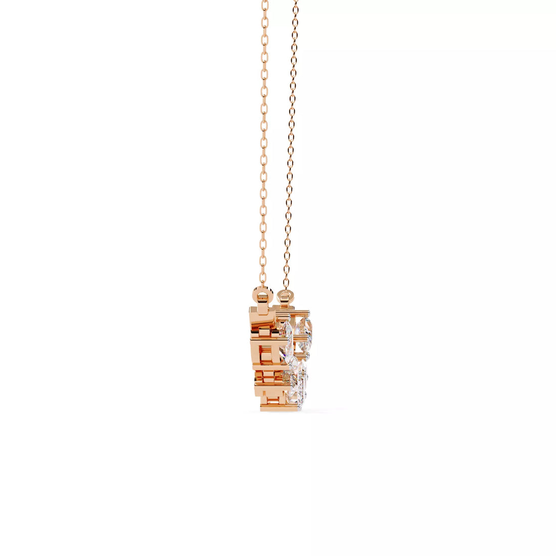 Multi Shape Diamond Station Necklace For Women