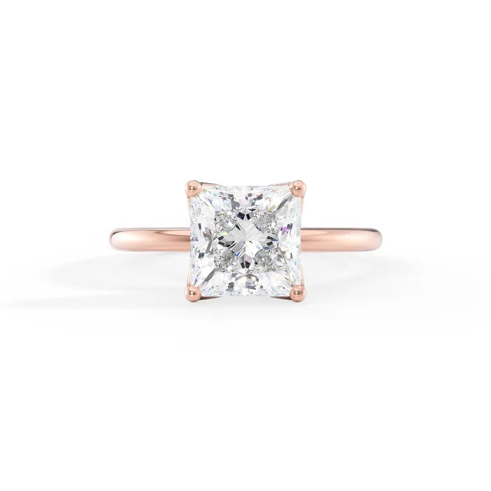Princess Cut Solitaire Four Prong Engagement Ring