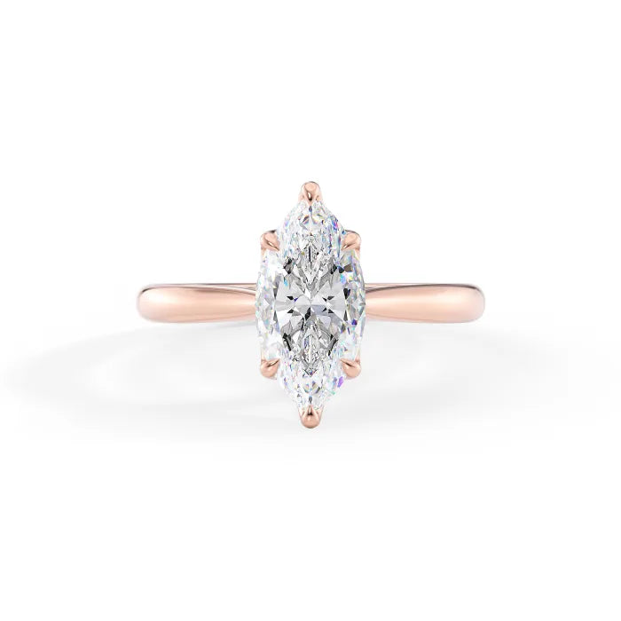 Marquise Cut Diamond Cathedral Engagement Ring for women