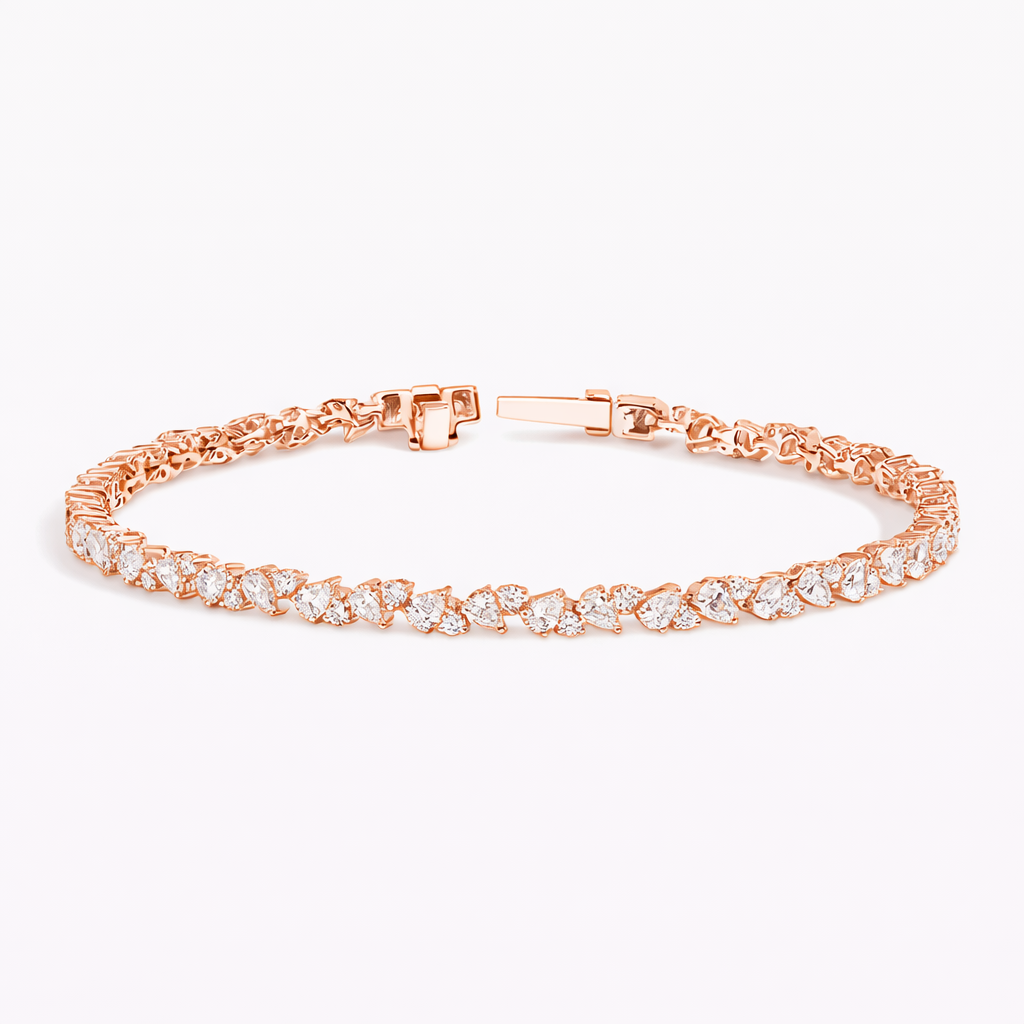 Pear\Round Cut Diamond Tennis Bracelet Luxury Jewelry Gift