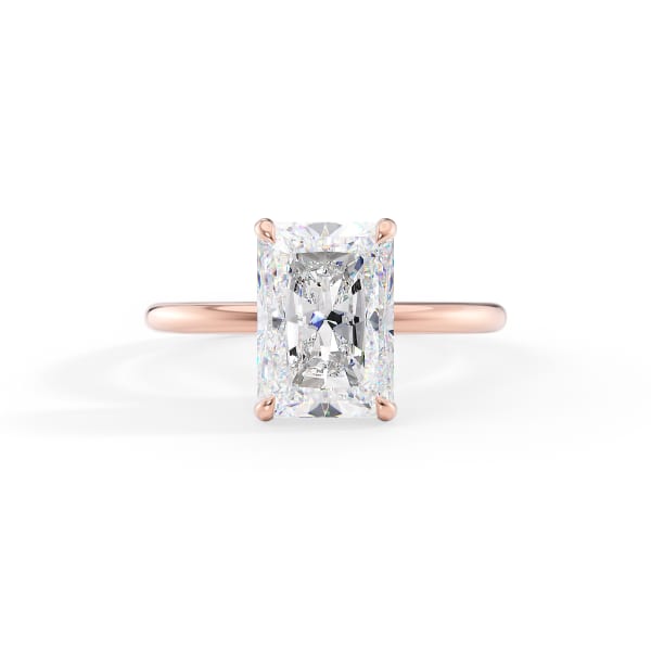 Radiant Cut Solitaire Hidden Halo Ring