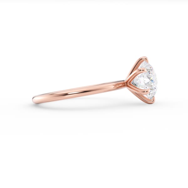 Round Cut Moissanite Diamond Six Prong Engagement Ring 14K Gold