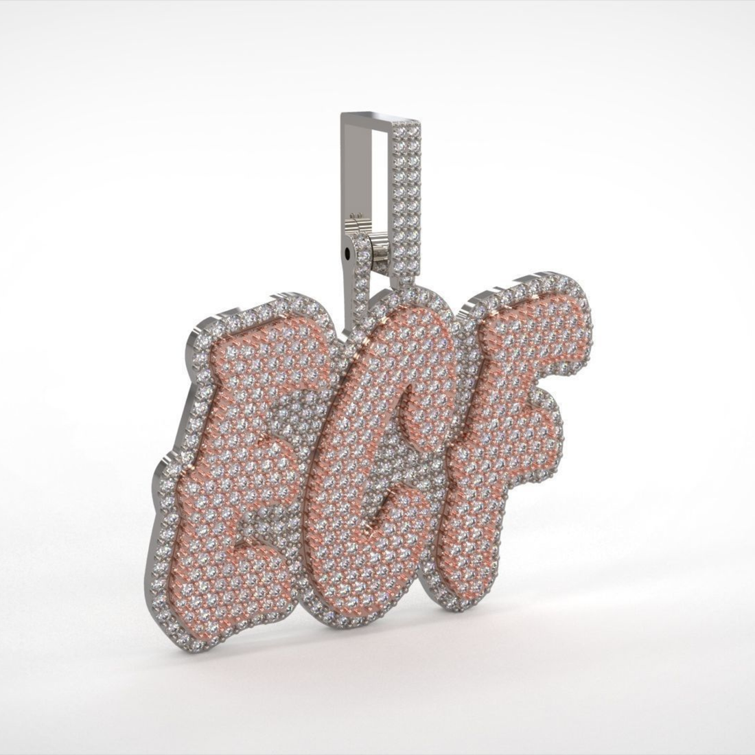 Icedout 3CF Custom Letter Name  Hip Hop Pendant