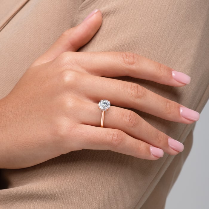 Round Cut Diamond Hidden Halo Cathedral Ring